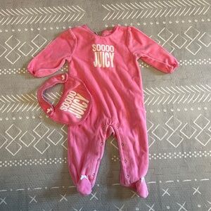 Juicy Couture velour baby footie pajamas